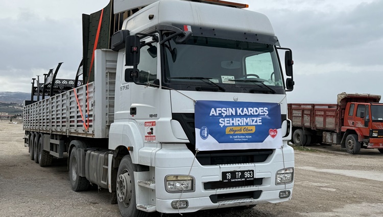 Çorum Belediyesi’nden Afşin’e Destek