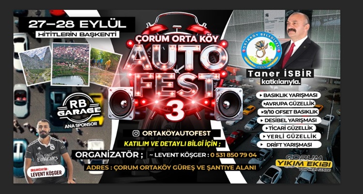Başkan İsbir , “Auto 3 Festivali  Ortaköy’de”
